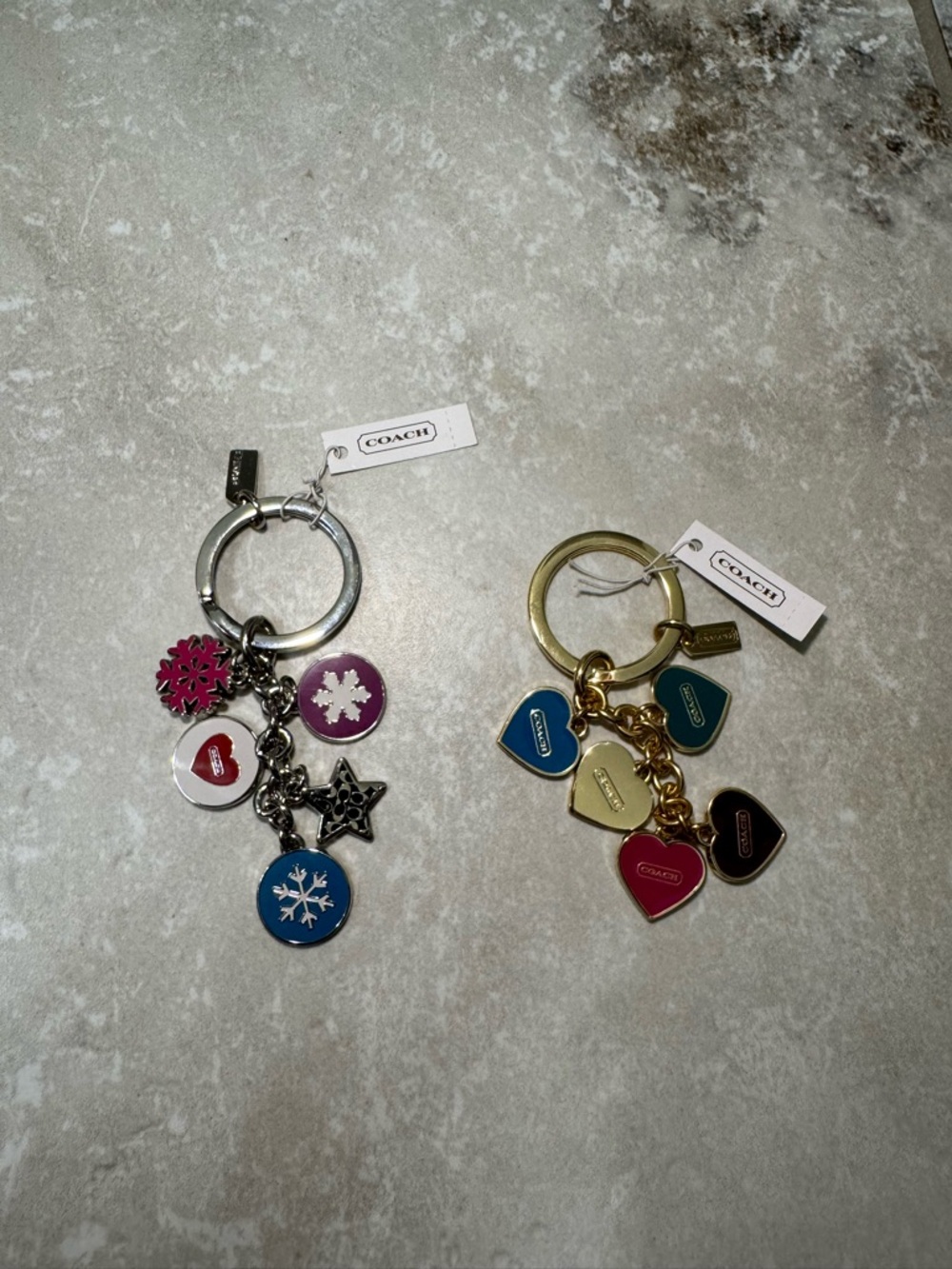 Set of 2 Coach Charm Keychains, NWT